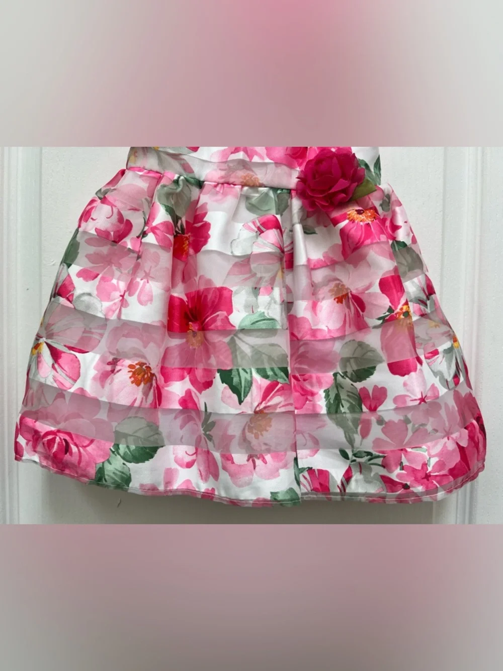 Mia & Mimi Pink Floral Baby Dress with bloomers BabySize 18 Months NWT